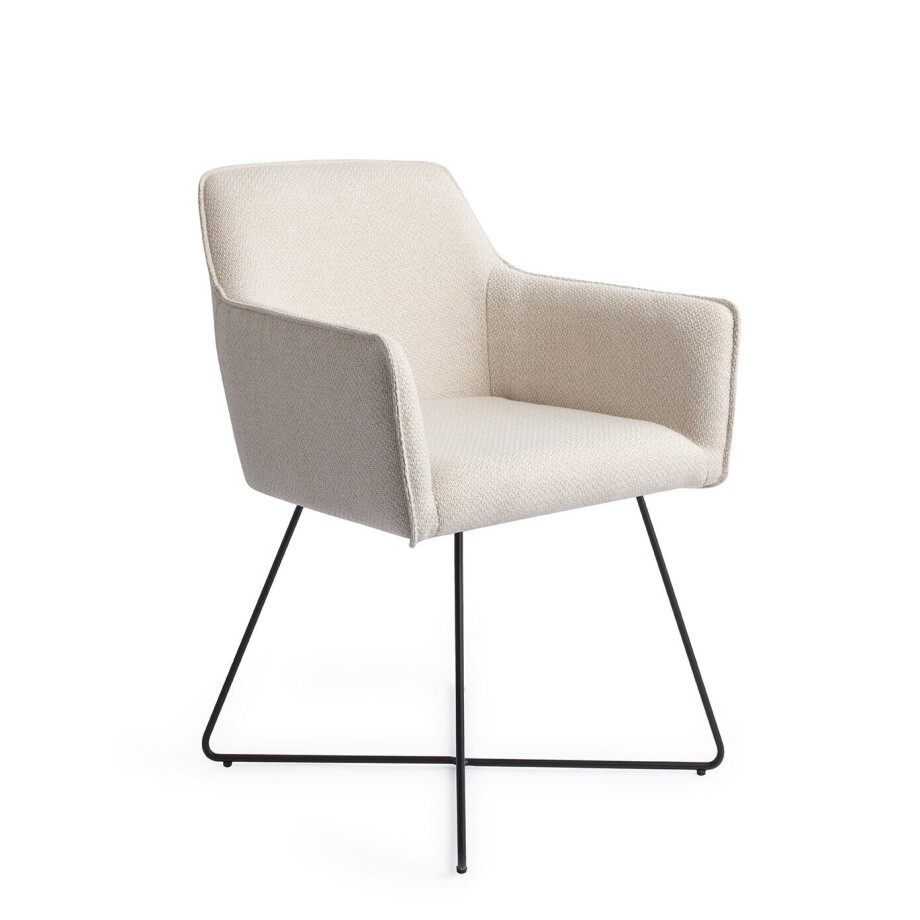 Jesper Home Eetkamerstoel 'Hofu' Cross Black, kleur Enoki Jesper Home Eetkamerstoel 'Hofu' Cross Black, kleur Enoki afbeelding 1