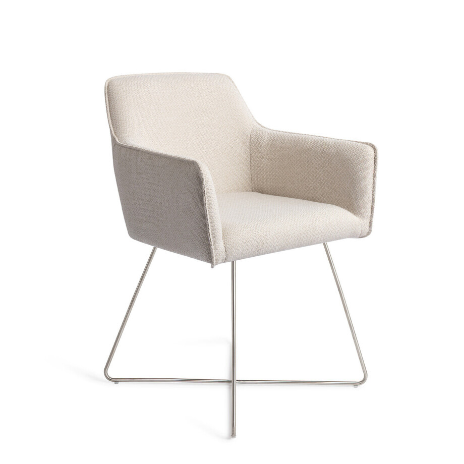 Jesper Home Eetkamerstoel 'Hofu' Cross Steel, kleur Enoki Jesper Home Eetkamerstoel 'Hofu' Cross Steel, kleur Enoki afbeelding 1