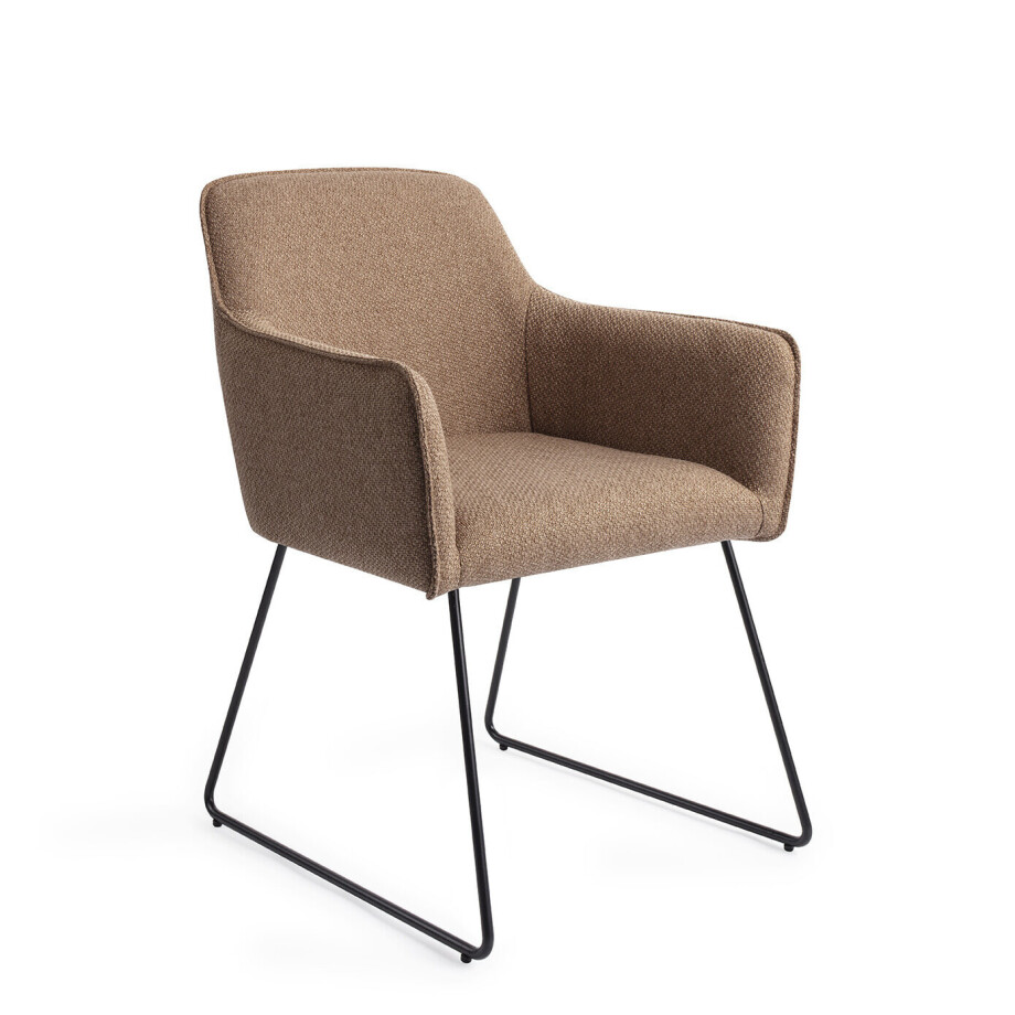 Jesper Home Eetkamerstoel 'Hofu' Slide Black, kleur French Toast Jesper Home Eetkamerstoel 'Hofu' Slide Black, kleur French Toast afbeelding 1