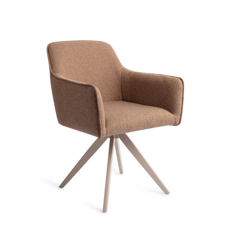 Jesper Home Draaibare Eetkamerstoel 'Hofu' Turn Beige, kleur French Toast afbeelding 1