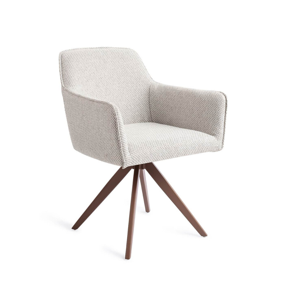 Jesper Home Draaibare Eetkamerstoel 'Hofu' Turn Brown, kleur Checkers Charm afbeelding 1