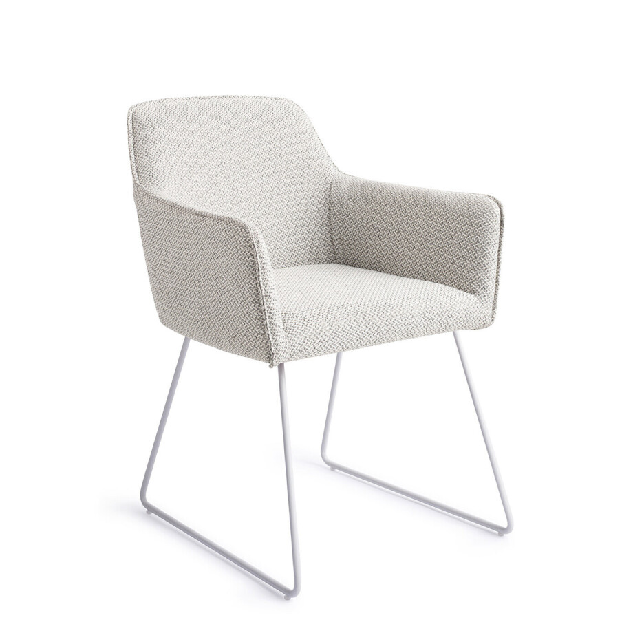 Jesper Home Eetkamerstoel 'Hofu' Slide White, kleur Checkers Charm Jesper Home Eetkamerstoel 'Hofu' Slide White, kleur Checkers Charm afbeelding 1