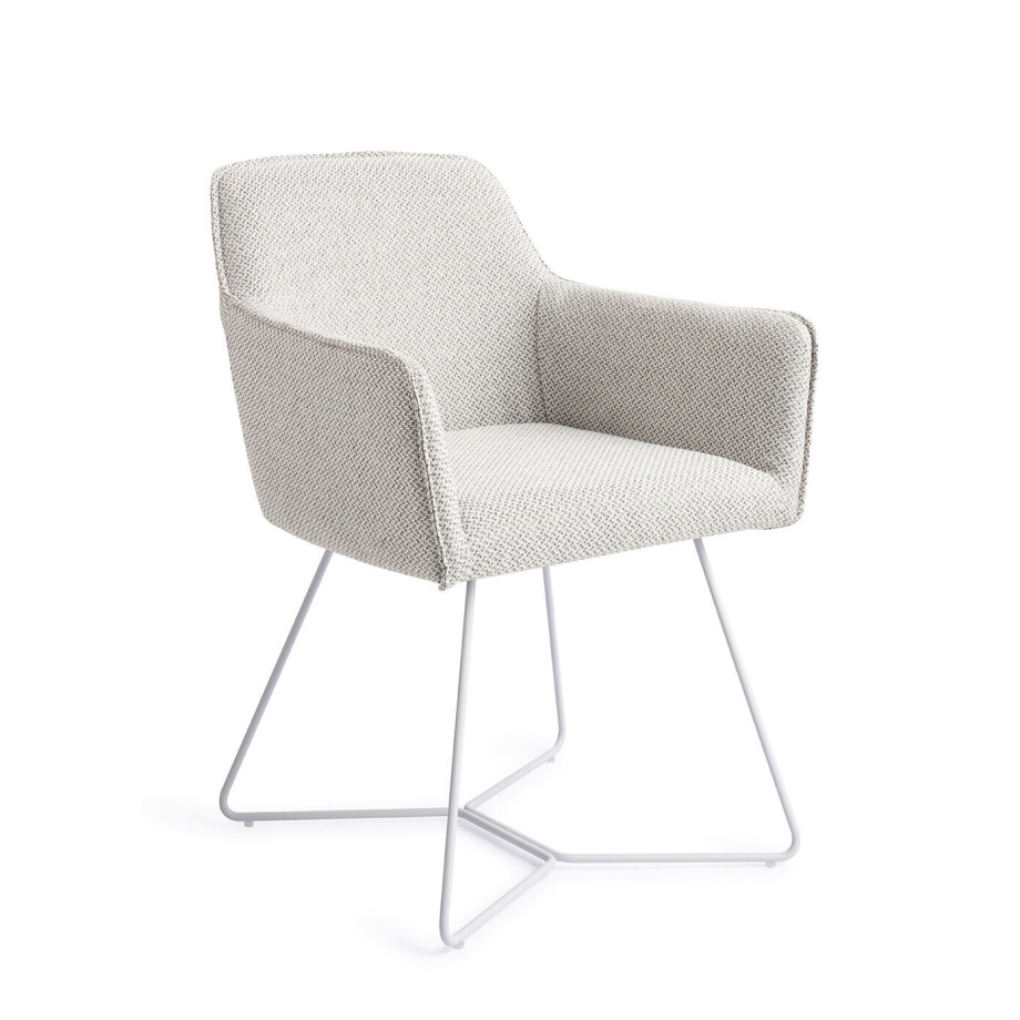 Jesper Home Eetkamerstoel 'Hofu' Beehive White, kleur Checkers Charm Jesper Home Eetkamerstoel 'Hofu' Beehive White, kleur Checkers Charm afbeelding 1