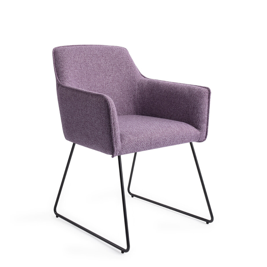 Jesper Home Eetkamerstoel 'Hofu' Slide Black, kleur Violet Daisy Jesper Home Eetkamerstoel 'Hofu' Slide Black, kleur Violet Daisy afbeelding 1