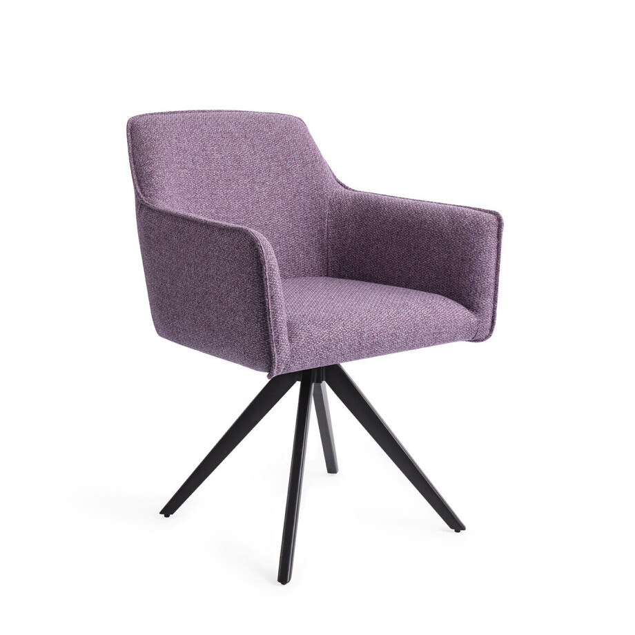 Jesper Home Eetkamerstoel 'Hofu' Turn Black, Draaibaar, kleur Violet Daisy Jesper Home Eetkamerstoel 'Hofu' Turn Black, Draaibaar, kleur Violet Daisy afbeelding 1
