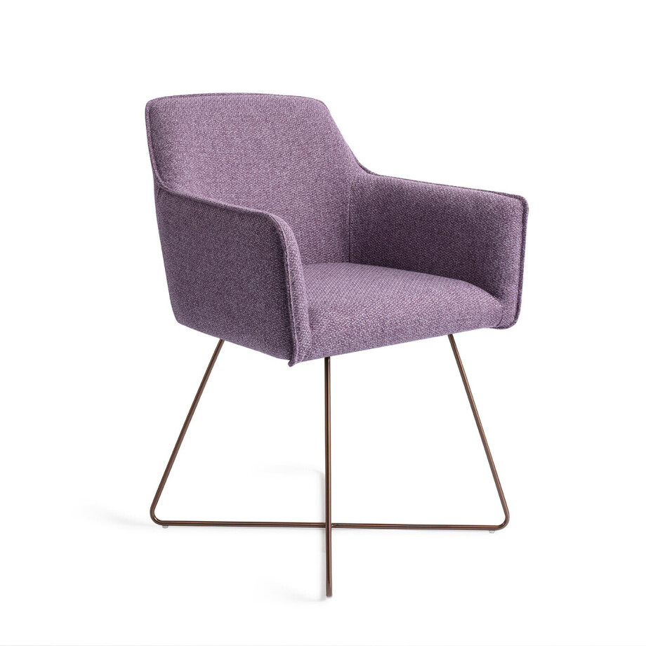 Jesper Home Eetkamerstoel 'Hofu' Cross Rose, kleur Violet Daisy Jesper Home Eetkamerstoel 'Hofu' Cross Rose, kleur Violet Daisy afbeelding 1