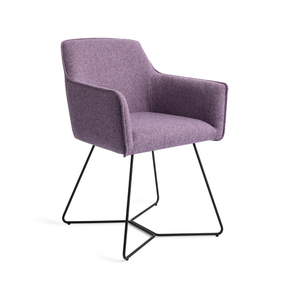 Jesper Home Eetkamerstoel 'Hofu' Beehive Black, kleur Violet Daisy Jesper Home Eetkamerstoel 'Hofu' Beehive Black, kleur Violet Daisy afbeelding 1