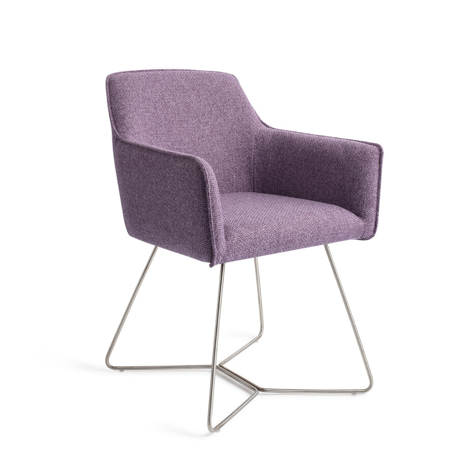 Jesper Home Eetkamerstoel 'Hofu' Beehive Steel, kleur Violet Daisy Jesper Home Eetkamerstoel 'Hofu' Beehive Steel, kleur Violet Daisy afbeelding 1