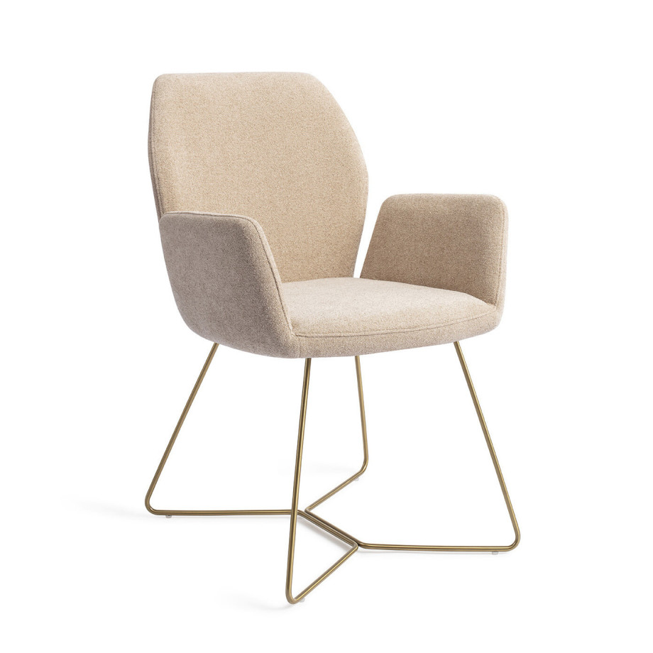 Jesper Home Eetkamerstoel 'Misaki' Beehive Gold, kleur Funky Fudge afbeelding 1