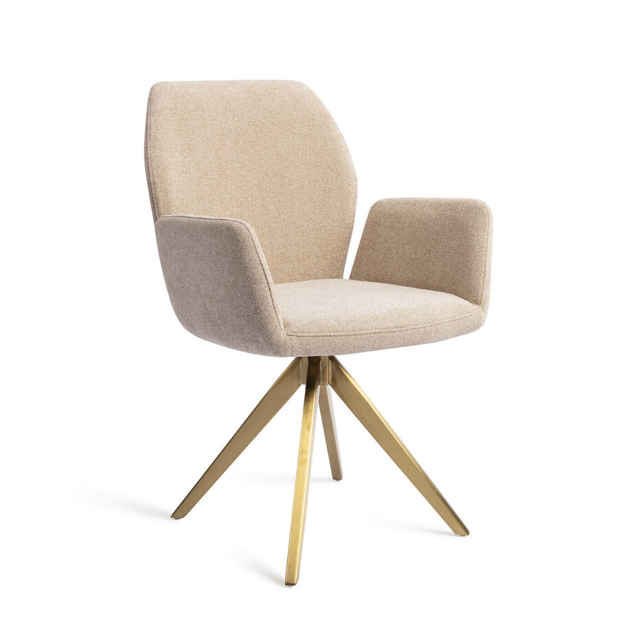 Jesper Home Eetkamerstoel 'Misaki' Turn Gold, kleur Funky Fudge Jesper Home Eetkamerstoel 'Misaki' Turn Gold, kleur Funky Fudge afbeelding 1