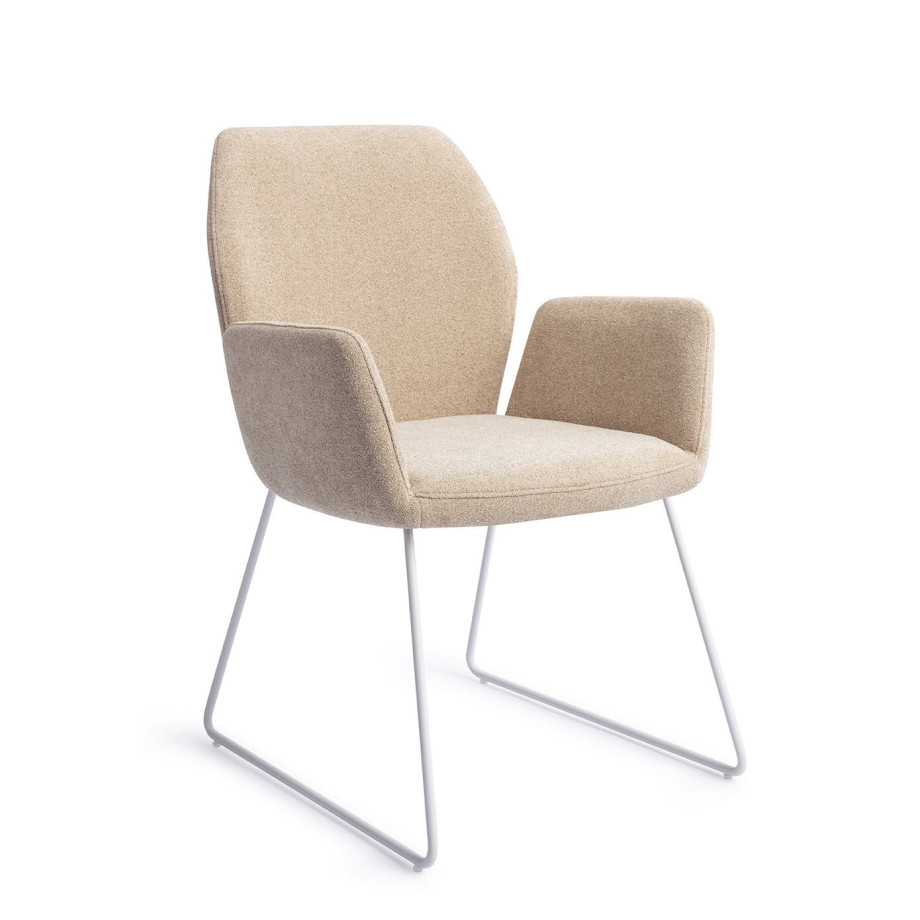 Jesper Home Eetkamerstoel 'Misaki' Slide White, kleur Funky Fudge afbeelding 1