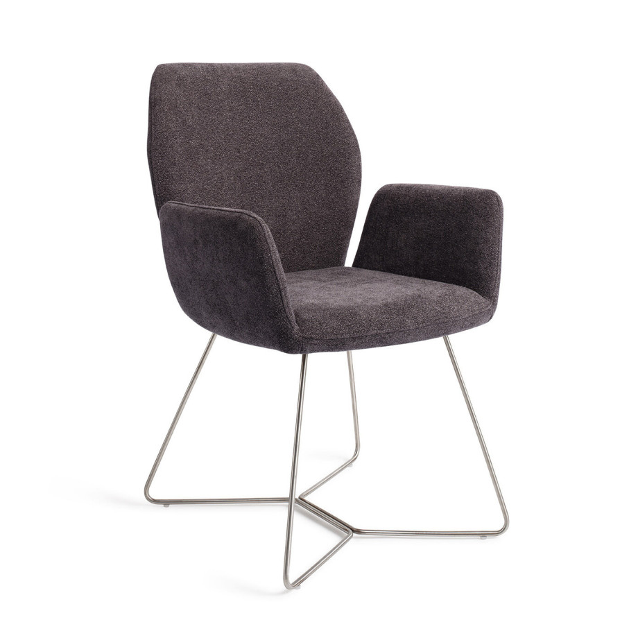 Jesper Home Eetkamerstoel 'Misaki' Beehive Steel, kleur Almost Black afbeelding 1