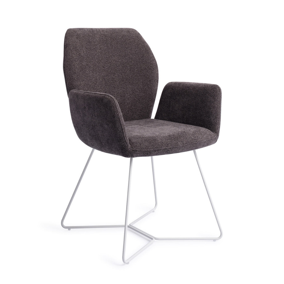 Jesper Home Eetkamerstoel 'Misaki' Beehive White, kleur Almost Black afbeelding 1