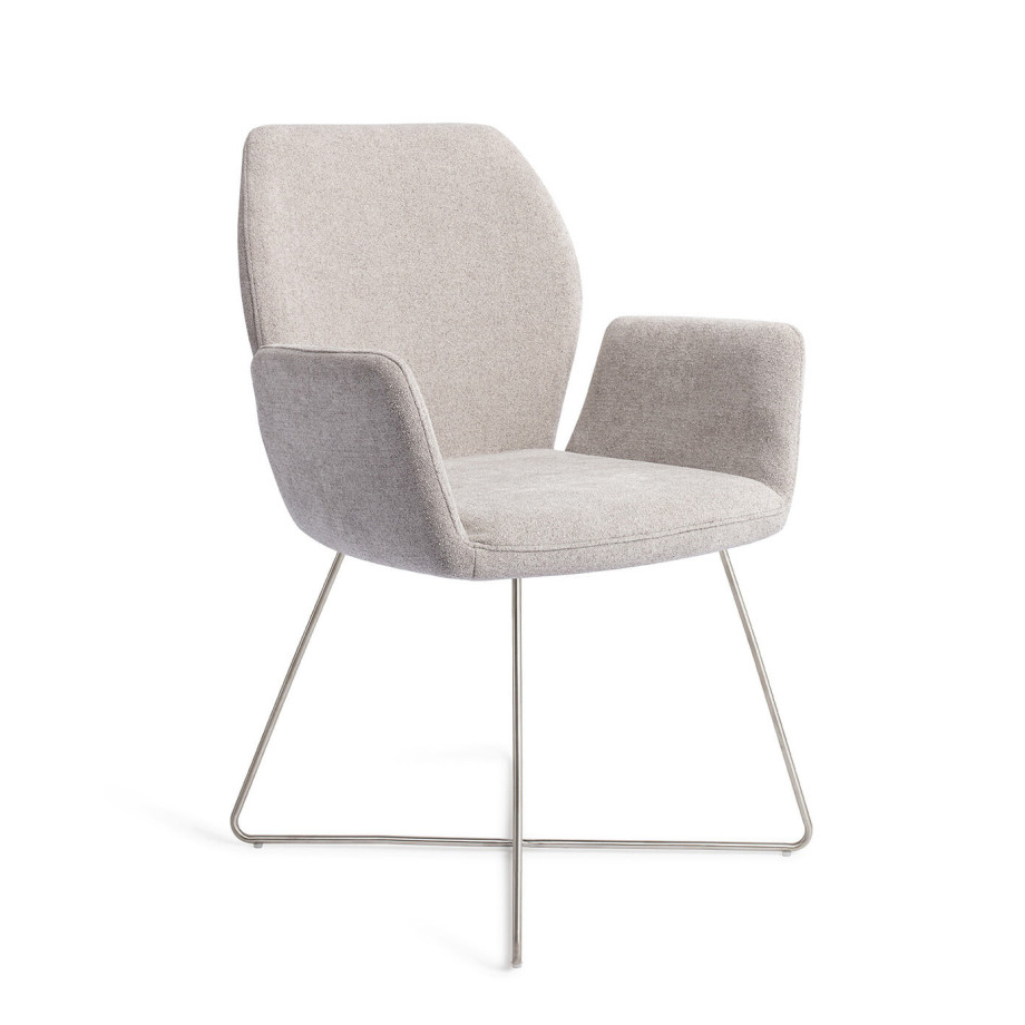Jesper Home Eetkamerstoel 'Misaki' Cross Steel, kleur Pretty Plaster afbeelding 1