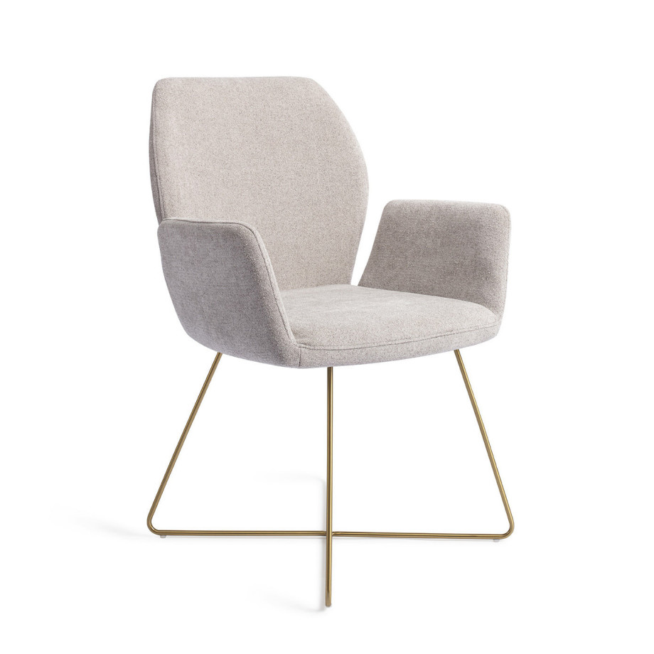Jesper Home Eetkamerstoel 'Misaki' Cross Gold, kleur Pretty Plaster afbeelding 1
