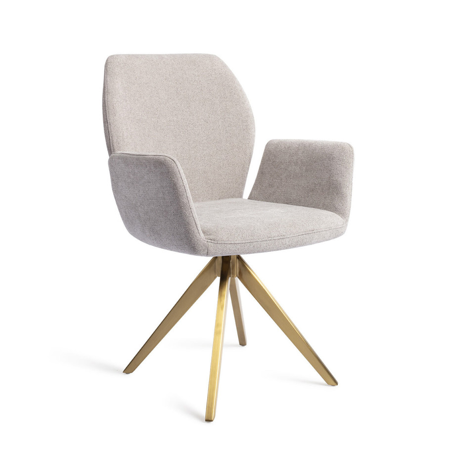Jesper Home Eetkamerstoel 'Misaki' Turn Gold, kleur Pretty Plaster afbeelding 1