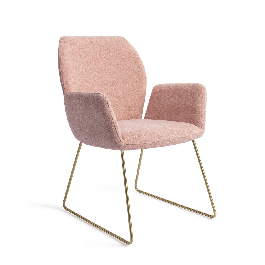 Jesper Home Eetkamerstoel 'Misaki' Slide Gold, kleur Anemone afbeelding 1