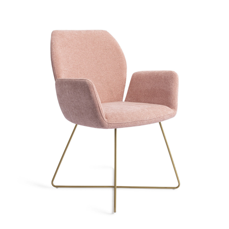 Jesper Home Eetkamerstoel 'Misaki' Cross Gold, kleur Anemone afbeelding 1