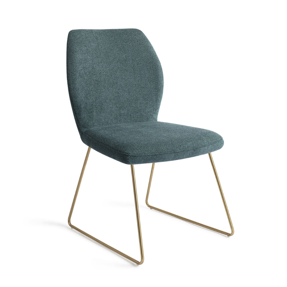 Jesper Home Eetkamerstoel 'Ikata' Slide Gold, kleur Merry Mermaid Jesper Home Eetkamerstoel 'Ikata' Slide Gold, kleur Merry Mermaid afbeelding 1