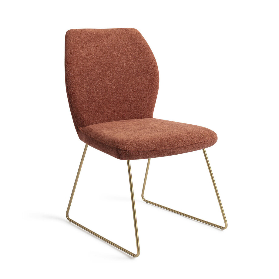 Jesper Home Eetkamerstoel 'Ikata' Slide Gold, kleur Cosy Copper Jesper Home Eetkamerstoel 'Ikata' Slide Gold, kleur Cosy Copper afbeelding 1