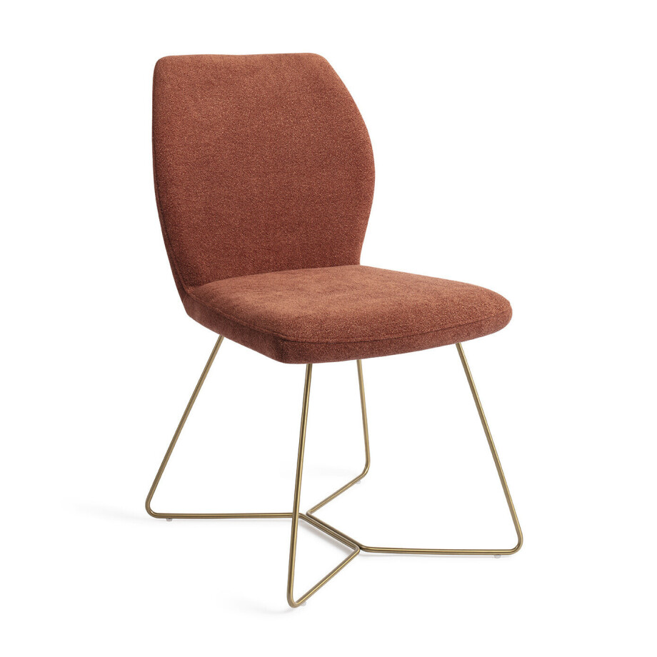 Jesper Home Eetkamerstoel 'Ikata' Beehive Gold, kleur Cosy Copper Jesper Home Eetkamerstoel 'Ikata' Beehive Gold, kleur Cosy Copper afbeelding 1