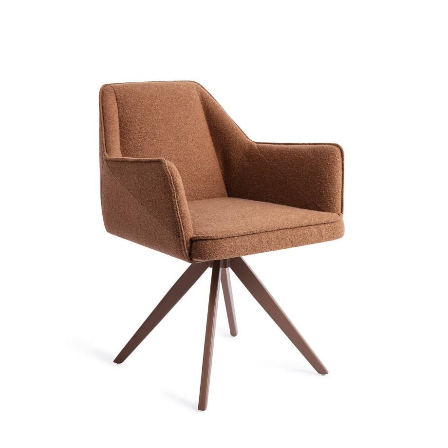 Jesper Home Draaibare Eetkamerstoel 'Tome' Turn Brown, kleur Cinnamon afbeelding 1
