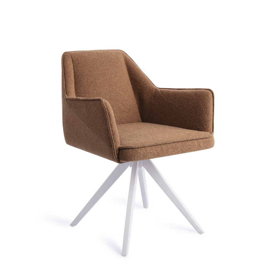 Jesper Home Eetkamerstoel 'Tome' Turn White, Draaibaar, kleur Cinnamon Bun afbeelding 1