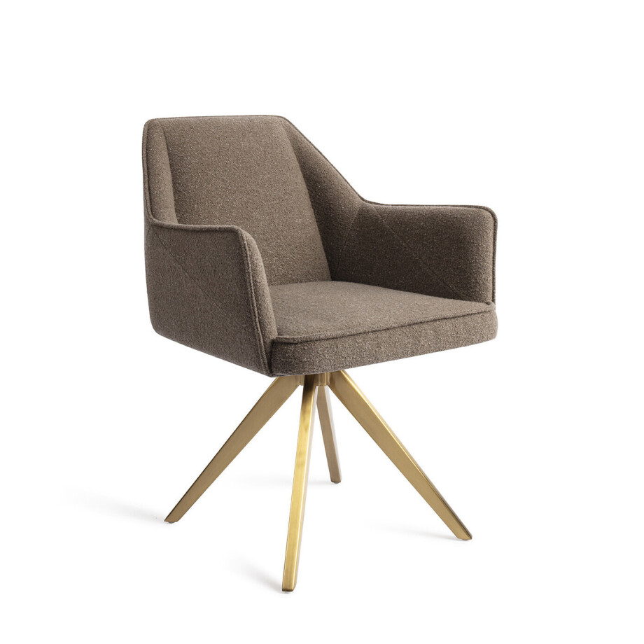 Jesper Home Eetkamerstoel 'Tome' Turn Gold, Draaibaar, kleur Idaho Potato Jesper Home Eetkamerstoel 'Tome' Turn Gold, Draaibaar, kleur Idaho Potato afbeelding 1