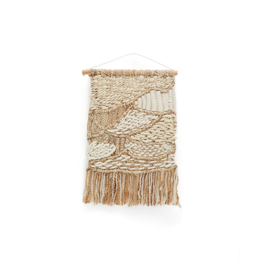 Kave Home Wandkleed 'Prak' Wol en jute, 105 x 70cm afbeelding 1