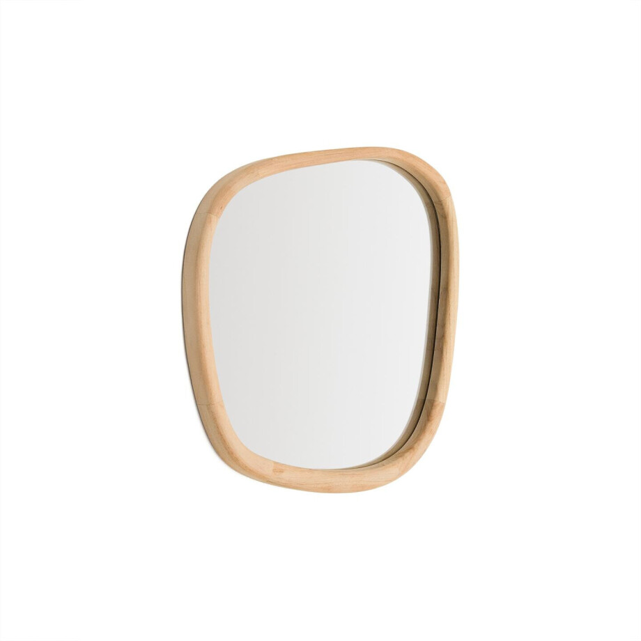 Kave Home Organische Spiegel 'Alura' Teakhout, 45 x 47cm afbeelding 1