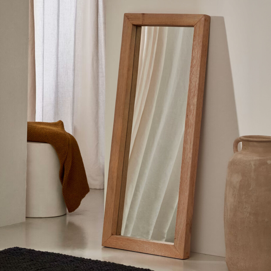 Kave Home Spiegel 'Maden' Gerecycled hout, 120 x 50cm Kave Home Spiegel 'Maden' Gerecycled hout, 120 x 50cm afbeelding 1