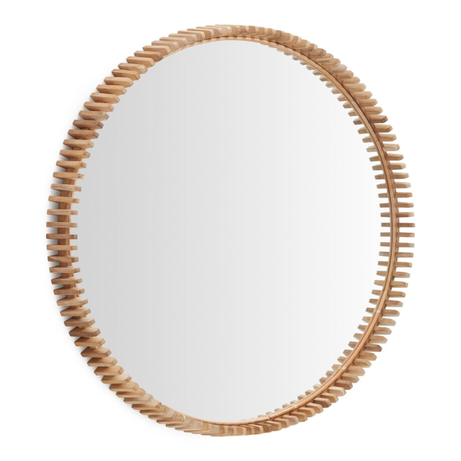 Kave Home Ronde Spiegel 'Polke' Teakhout, 100cm afbeelding 1