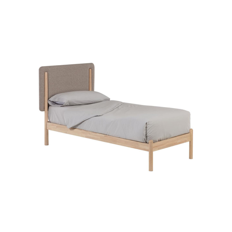 Kave Home Bed 'Shayndel' Rubberhout, 90 x 190cm afbeelding 1