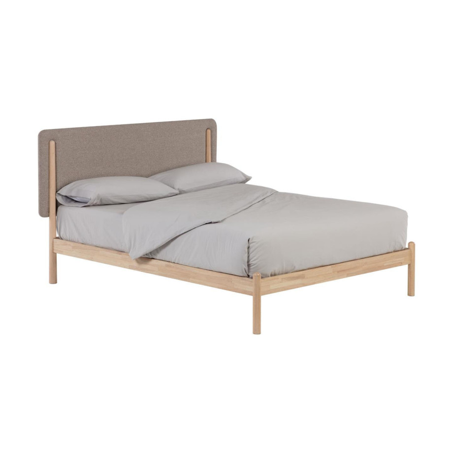 Kave Home Bed 'Shayndel' Rubberhout, 160 x 200cm afbeelding 1