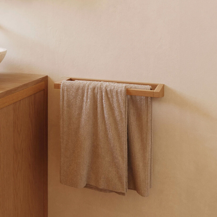 Kave Home Handdoekenrek 'Kenta' Teakhout, kleur Naturel afbeelding 1