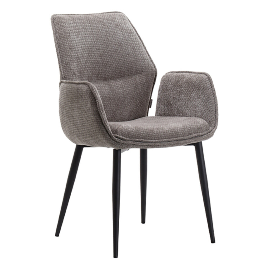 LABEL51 Eetkamerstoel 'Morris' Elite stof, kleur Stone LABEL51 Eetkamerstoel 'Morris' Elite stof, kleur Stone afbeelding 1