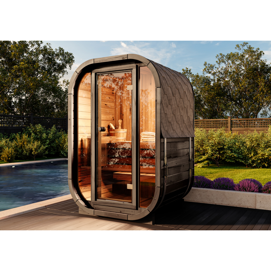 FinnTherm Ellipso S barrelsauna zwart afbeelding 1