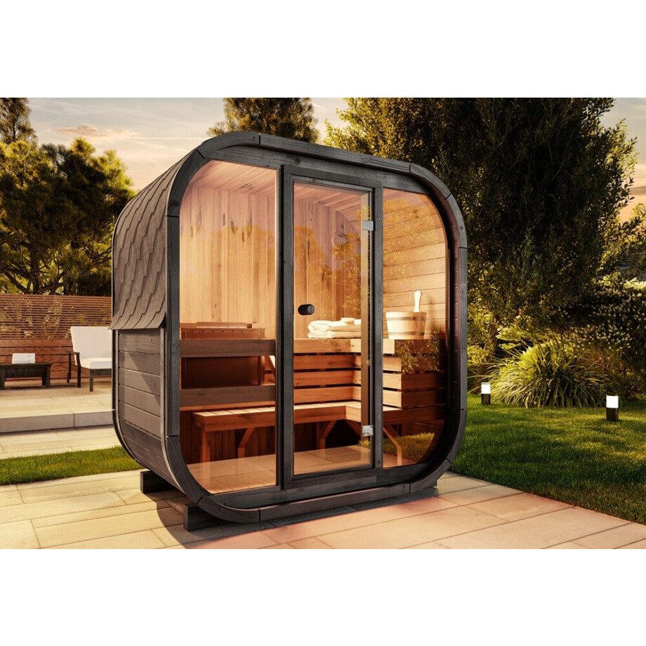 FinnTherm Ellipso M barrelsauna zwart FinnTherm Ellipso M barrelsauna zwart afbeelding 1