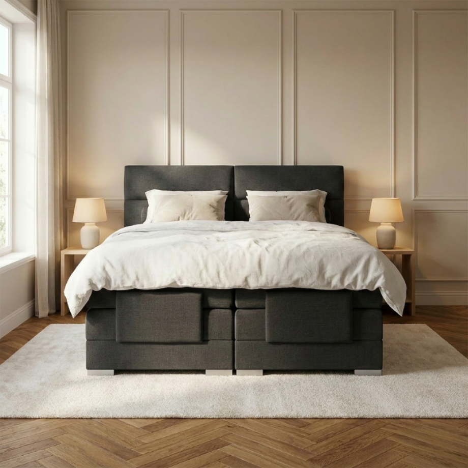Elektrisch Verstelbare 1-Persoons Elektrische Boxspring Julia - Antraciet - Antraciet 90x200 Cm - Pocketvering - Inclusief Topper - Dekbed-Discounter.nl Elektrisch Verstelbare 1-Persoons Elektrische Boxspring Julia - Antraciet - Antraciet 90x200 Cm - Pocketvering - Inclusief Topper - Dekbed-Discounter.nl afbeelding 1