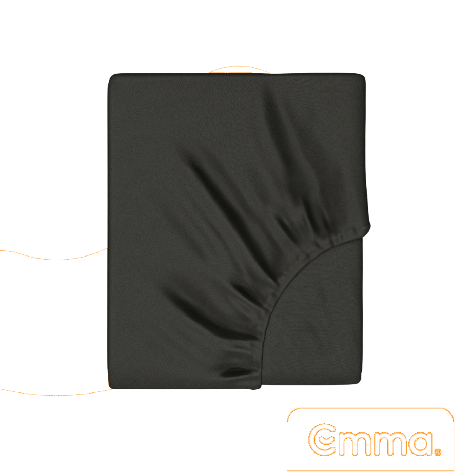 Emma Fitted Sheet Cotton 140x200 Donkergrijs Emma Fitted Sheet Cotton 140x200 Donkergrijs afbeelding