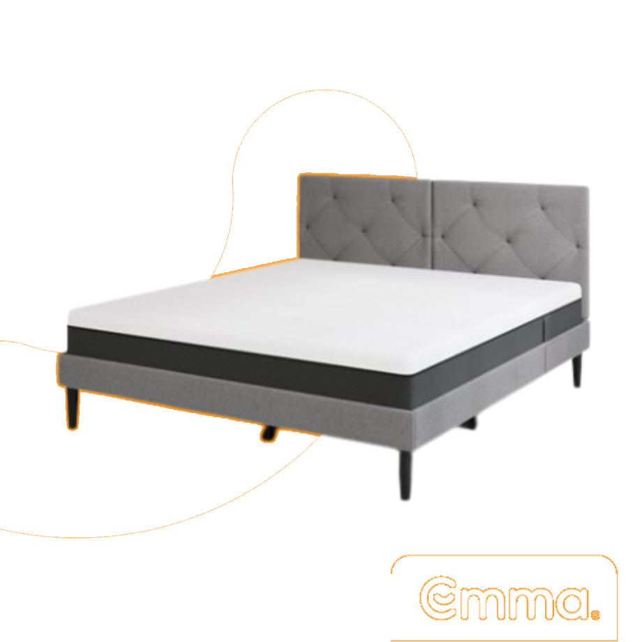 Emma Original Bed - 140x200 cm - Licht grijs - Elegant Hoofdbord afbeelding 