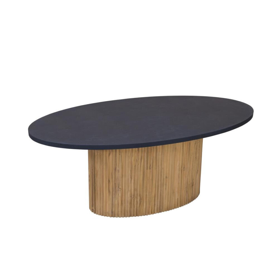 Tower Living Ovale Eettafel 'Palazzo' Teakhout en mineraal stucwerk, 240 x 110cm Tower Living Ovale Eettafel 'Palazzo' Teakhout en mineraal stucwerk, 240 x 110cm afbeelding