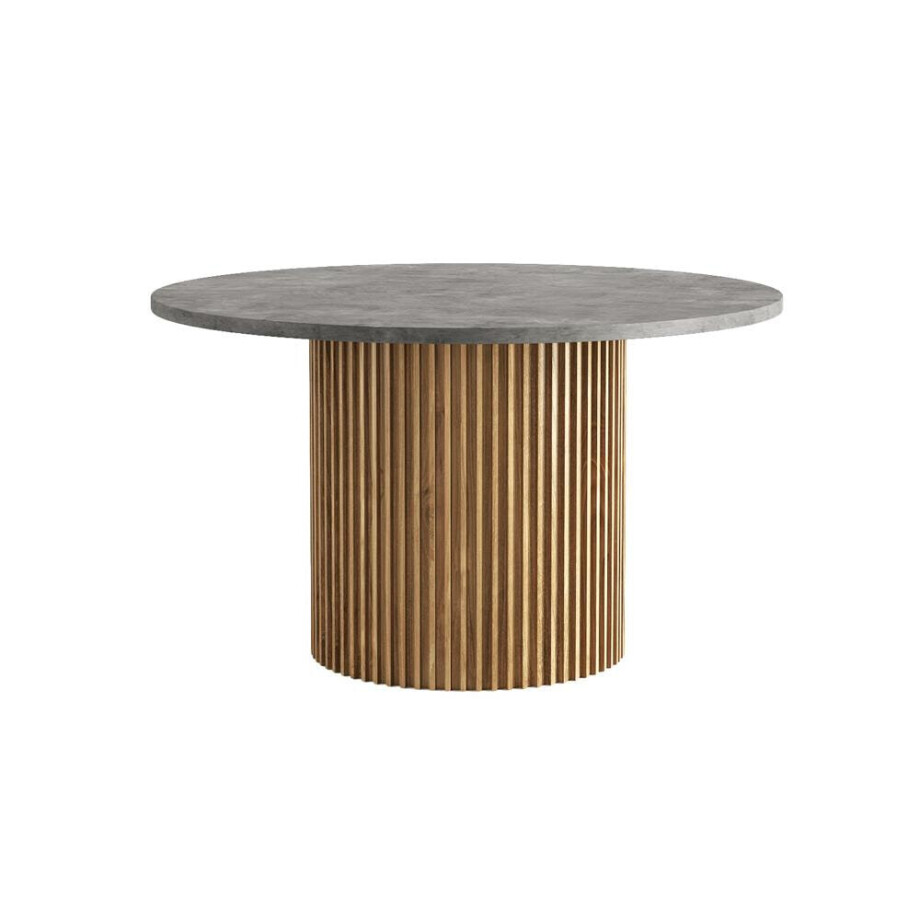 Tower Living Ronde Eettafel 'Palazzo' Teakhout en mineraal stucwerk, 130cm Tower Living Ronde Eettafel 'Palazzo' Teakhout en mineraal stucwerk, 130cm afbeelding