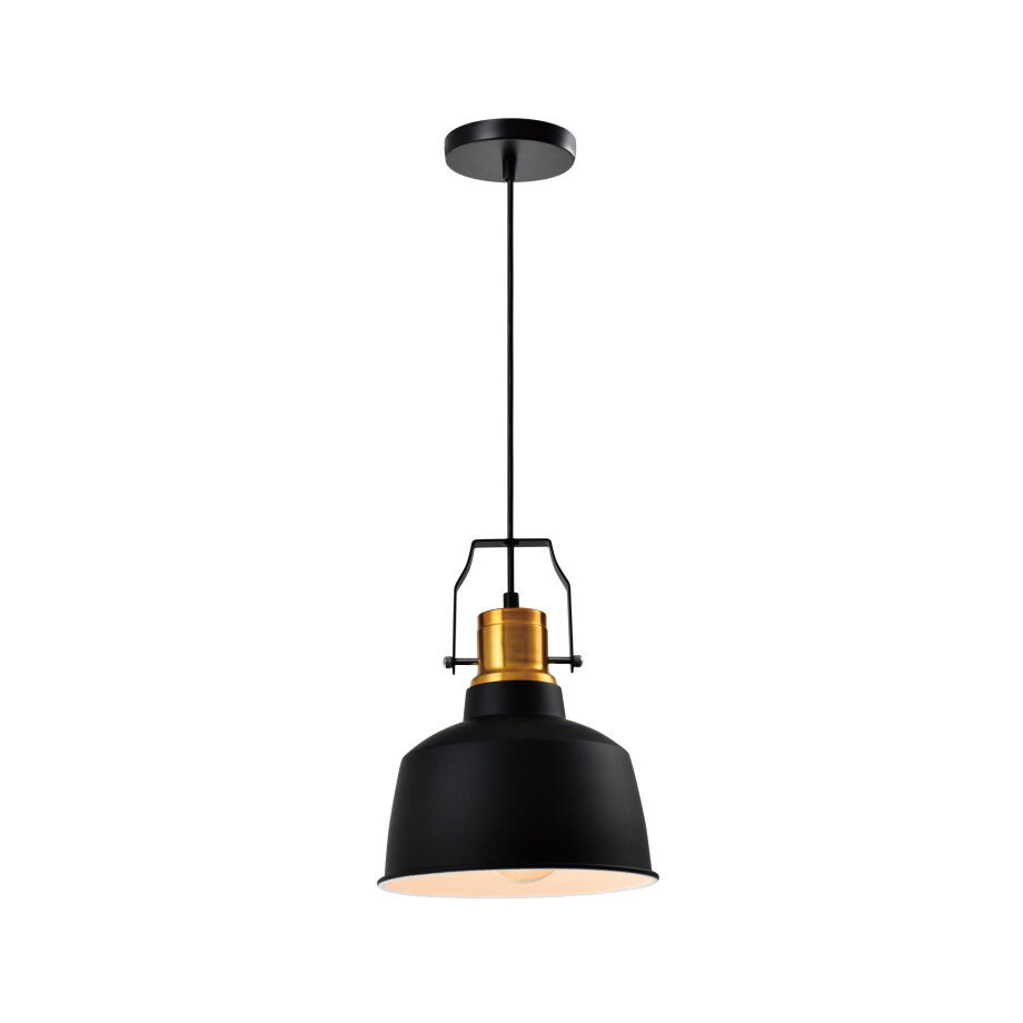 QUVIO Hanglamp industrieel - Klein model - D 22 cm - Zwart afbeelding 1