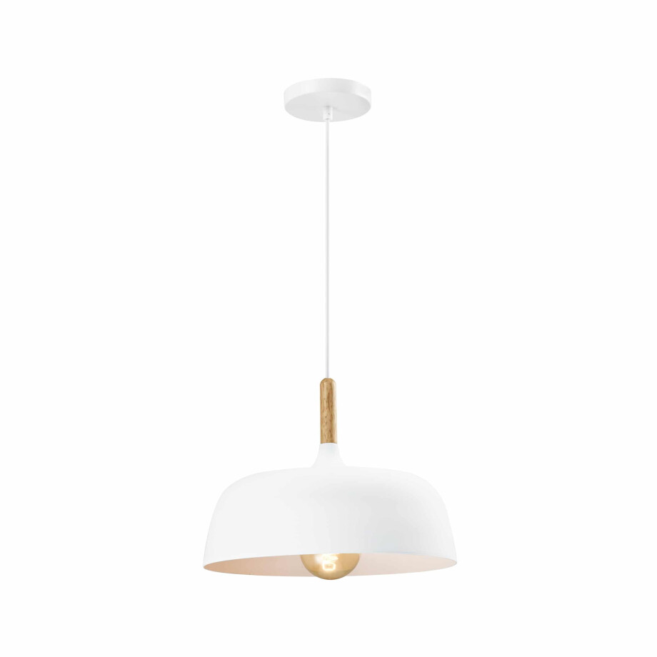 QUVIO Hanglamp Scandinavisch - Afgeronde hoeken - D 32 cm - Wit afbeelding 1