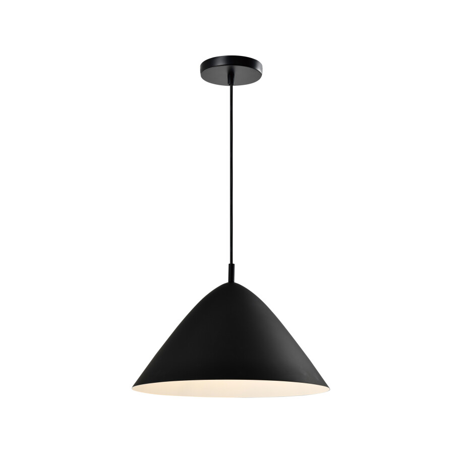 QUVIO Hanglamp retro - Hoed design - D 40 cm - Zwart afbeelding 1