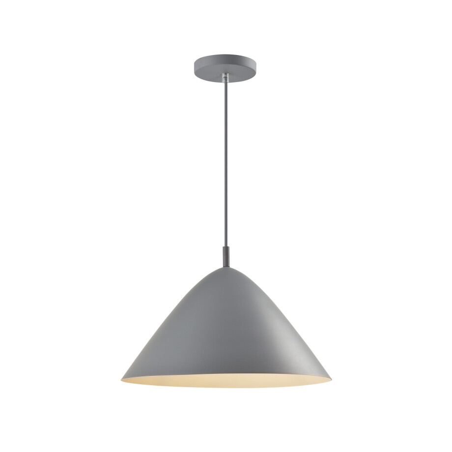 QUVIO Hanglamp retro - Hoed design - D 40 cm - Grijs afbeelding 1