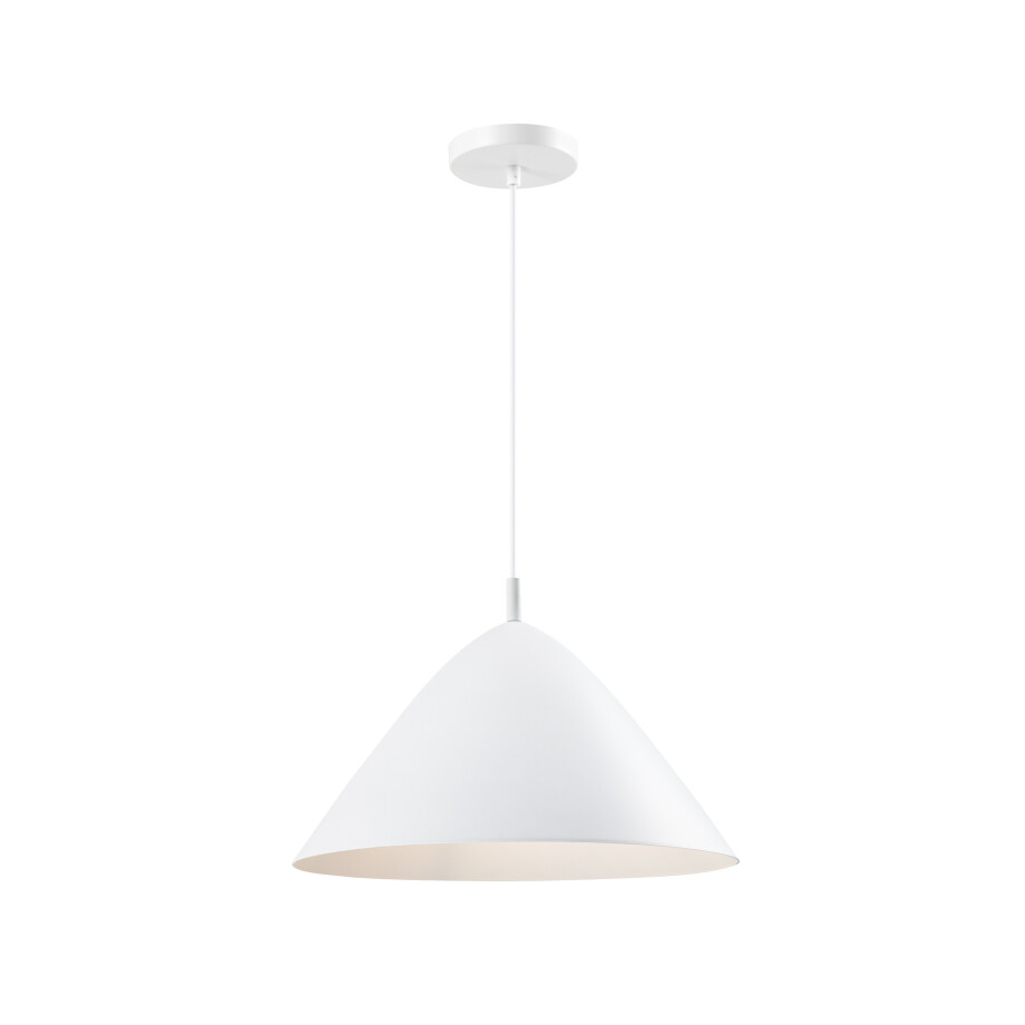 QUVIO Hanglamp retro - Hoed design - D 40 cm - Wit afbeelding 1