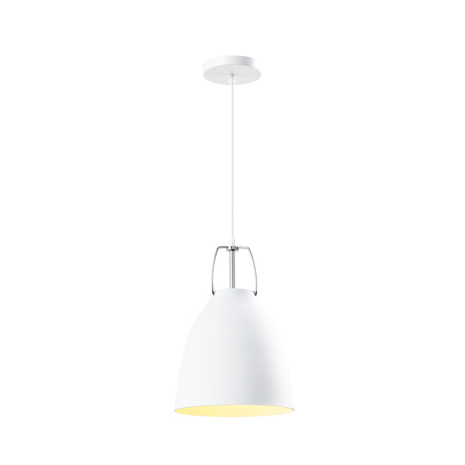 QUVIO Hanglamp industrieel - Ronde kegel - D 20 cm - Wit afbeelding 1