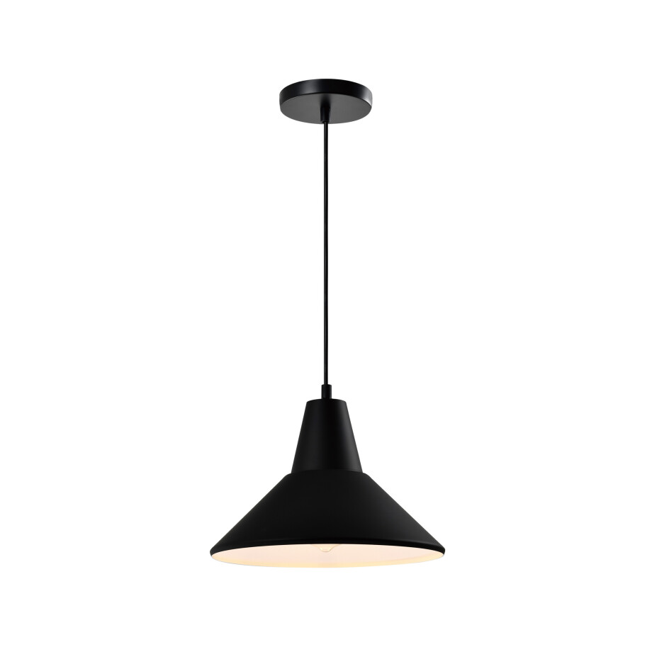 QUVIO Hanglamp retro - Simplistisch design - D 28 cm - Zwart afbeelding 1